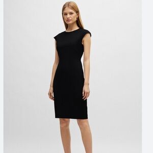 Tahari Black Mini Asymmetrical Sheath Dress